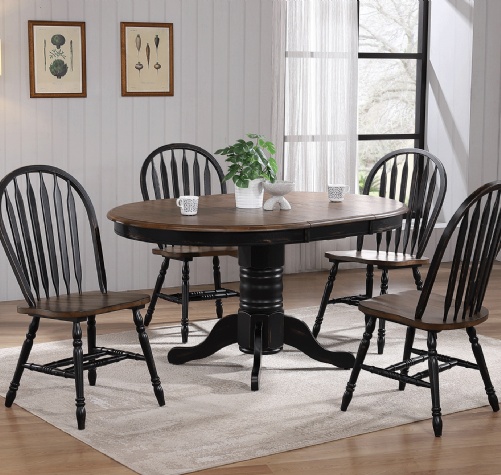 CC4257 Country Cottage Pedestal Dining Table w/ 15