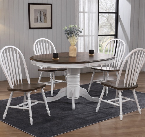 CC4257 Country Cottage Pedestal Dining Table w/ 15